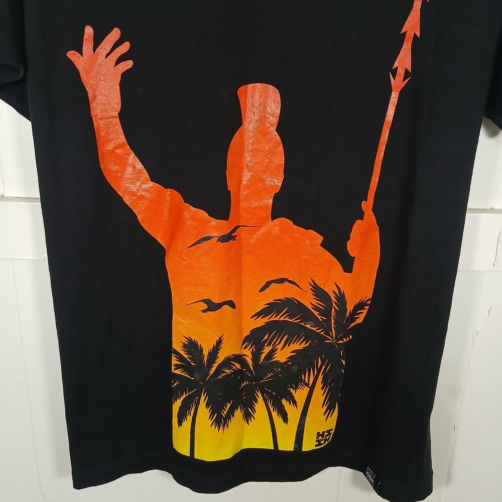 Hawaii's Finest Graphic Tee Mens Large Black Hawaii‎ Stand Up Native Line 2015